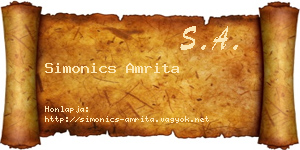 Simonics Amrita névjegykártya
